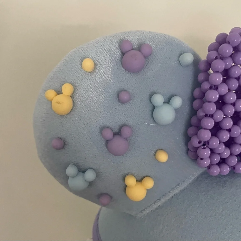 Disney Ears Parks 2023 Minnie Mouse Purple Foam Beaded Ear Hat New Tags